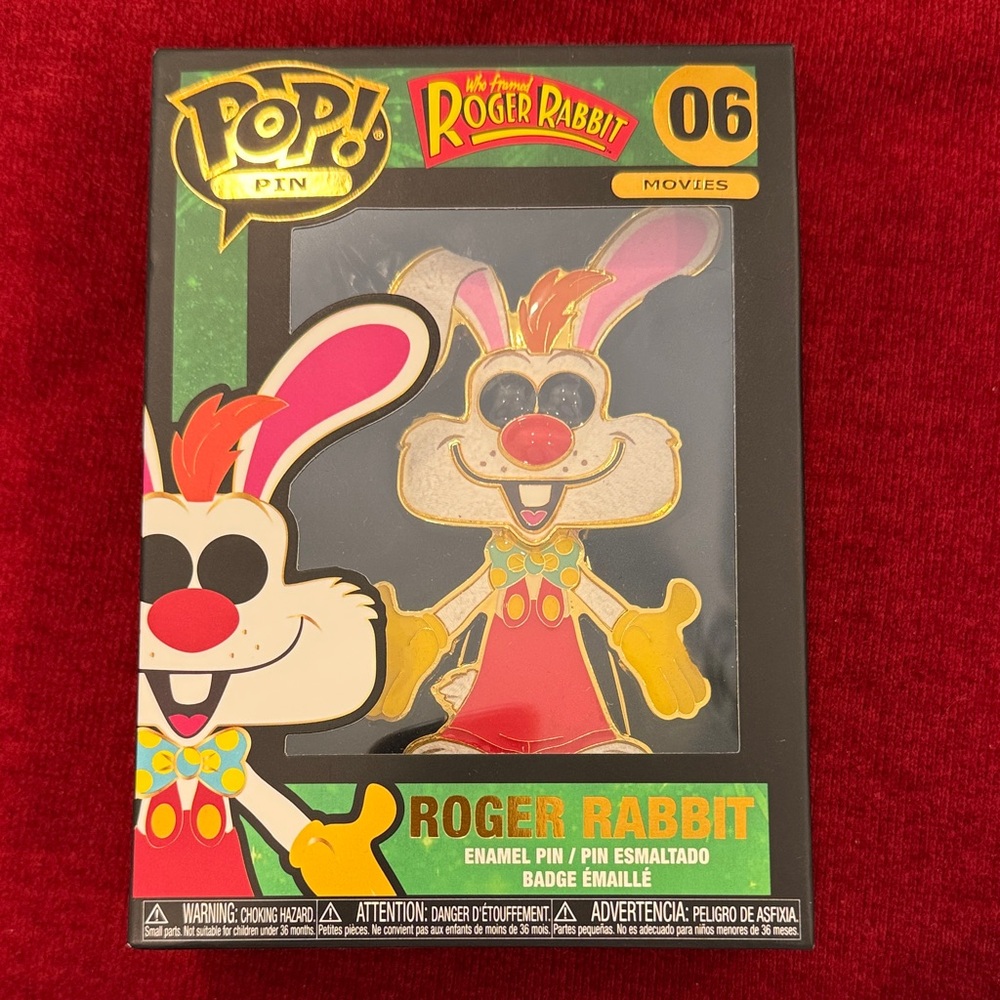 Funko Pop! Roger Rabbit Enamel Pin - White, Pink, Red, Yellow, Gold